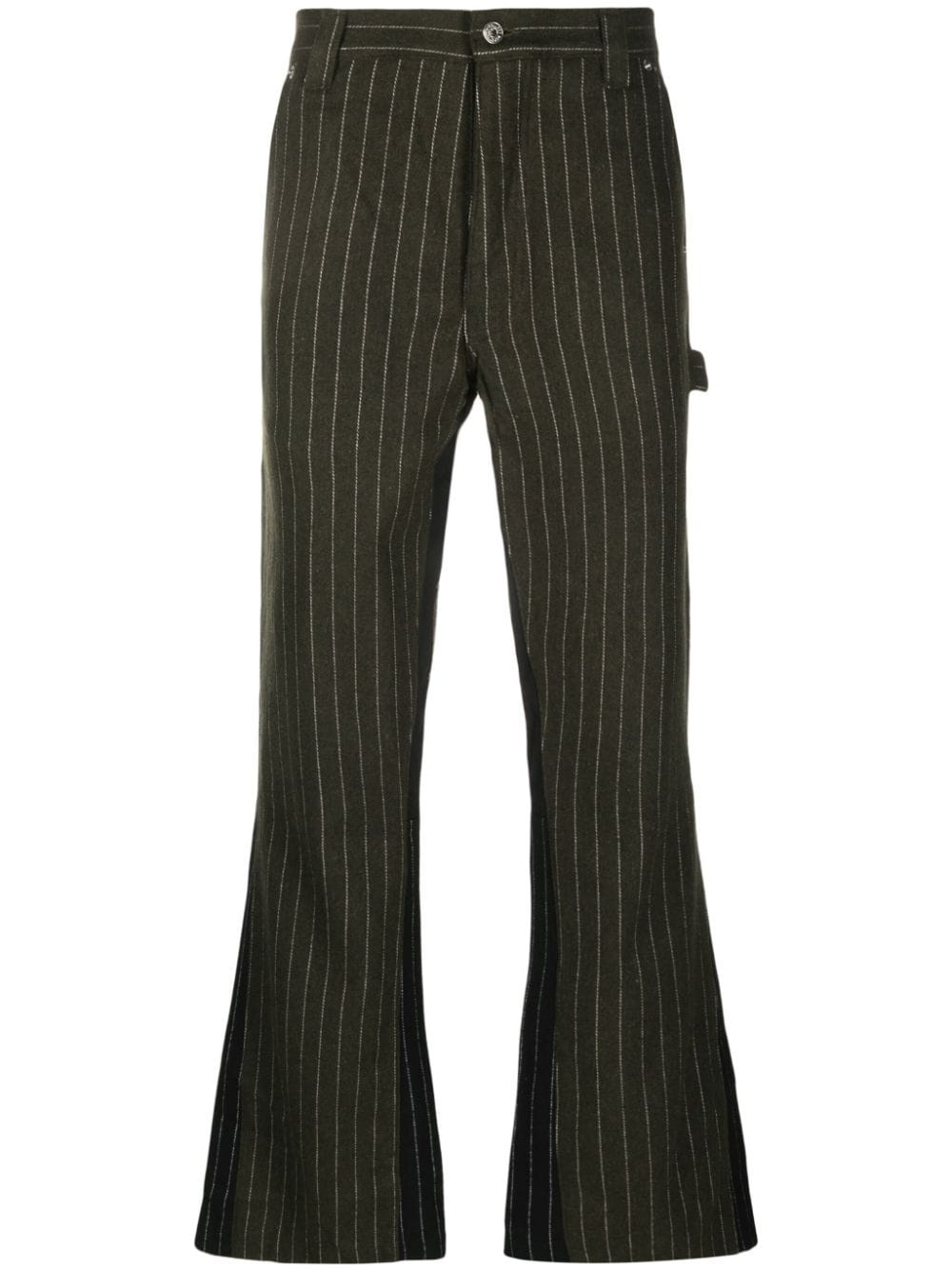 pinstripe mid-rise flared trousers - 1