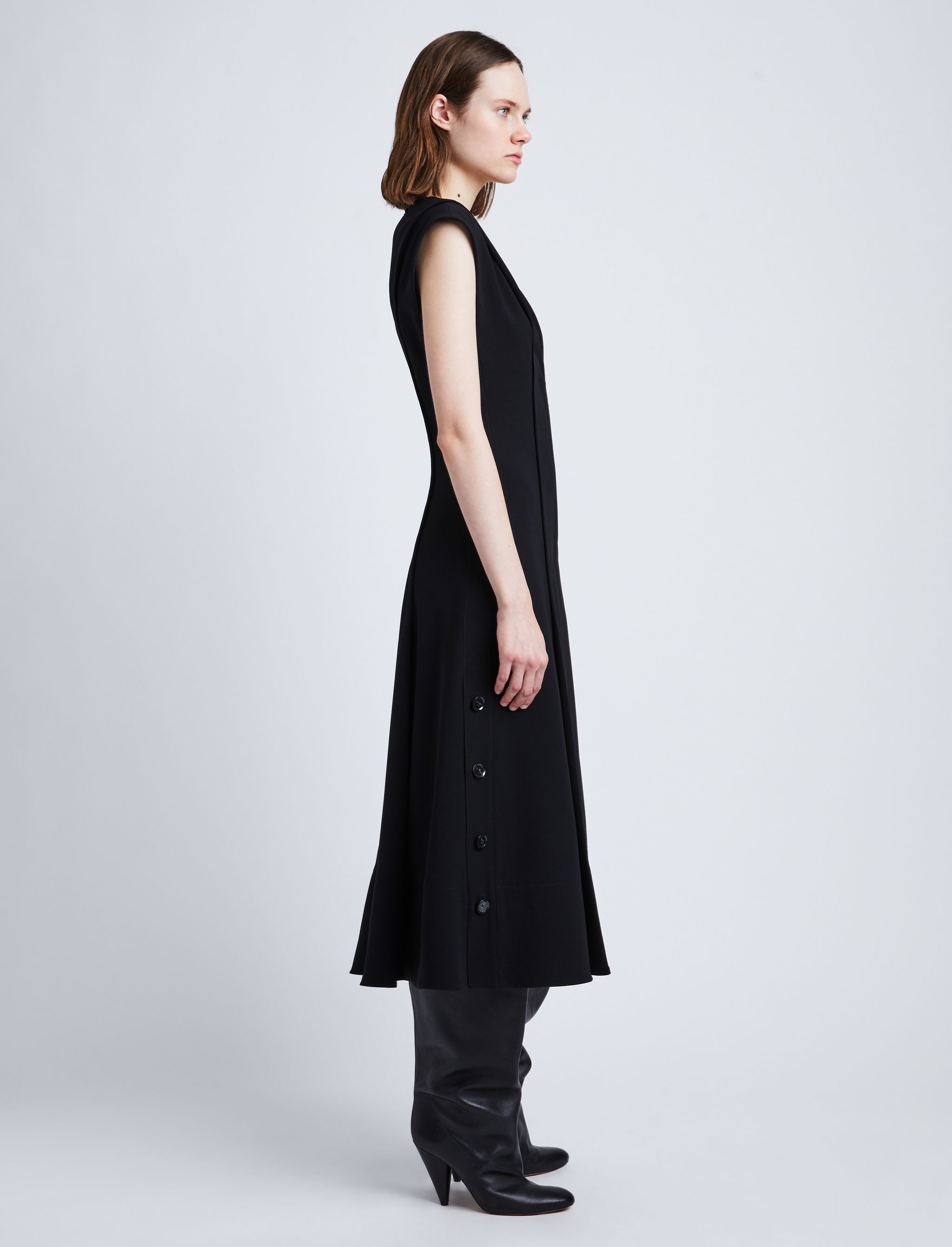 Matte Viscose Crepe Dress - 3