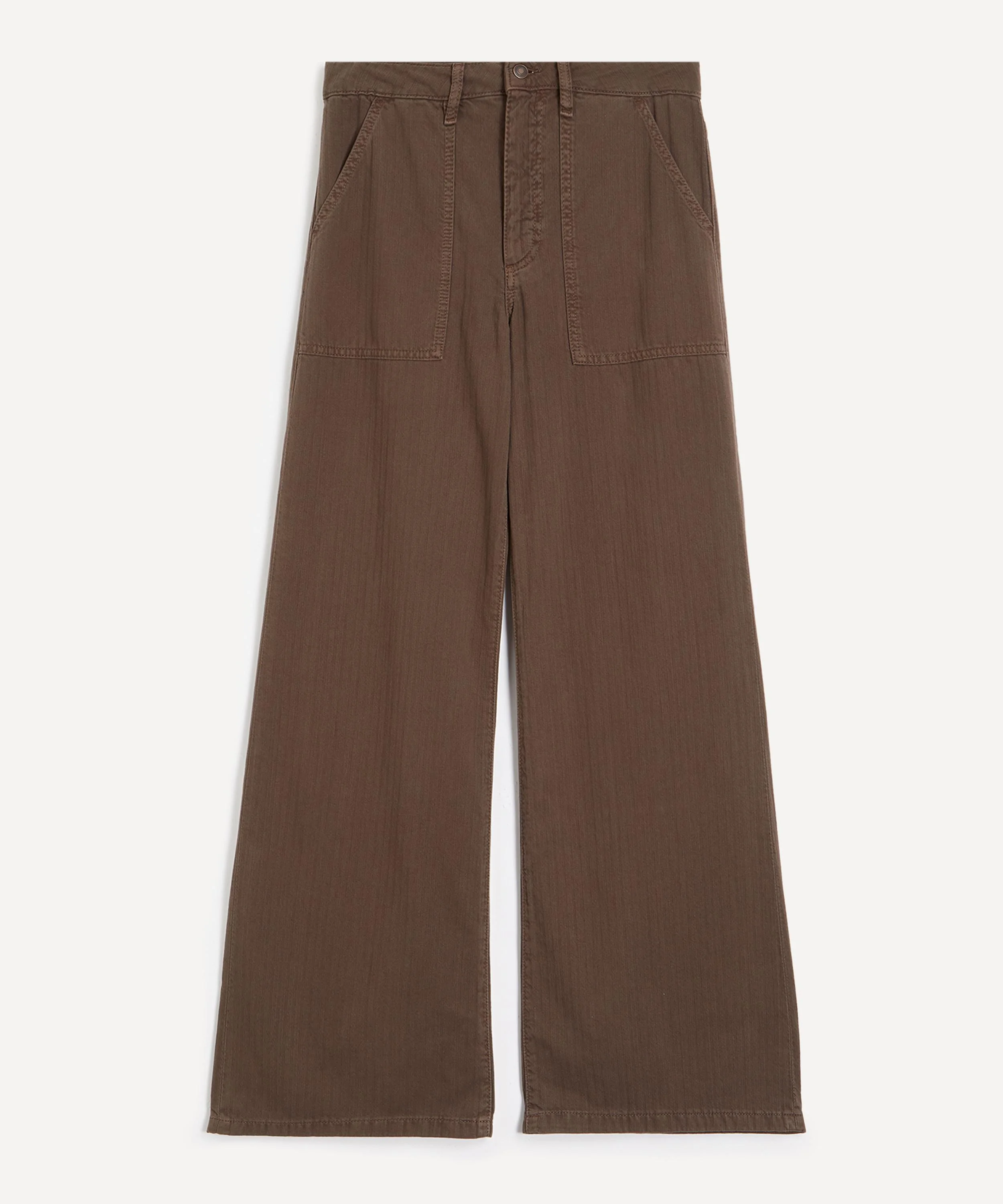 Guell Flared Jeans in Chevron Brown - 1