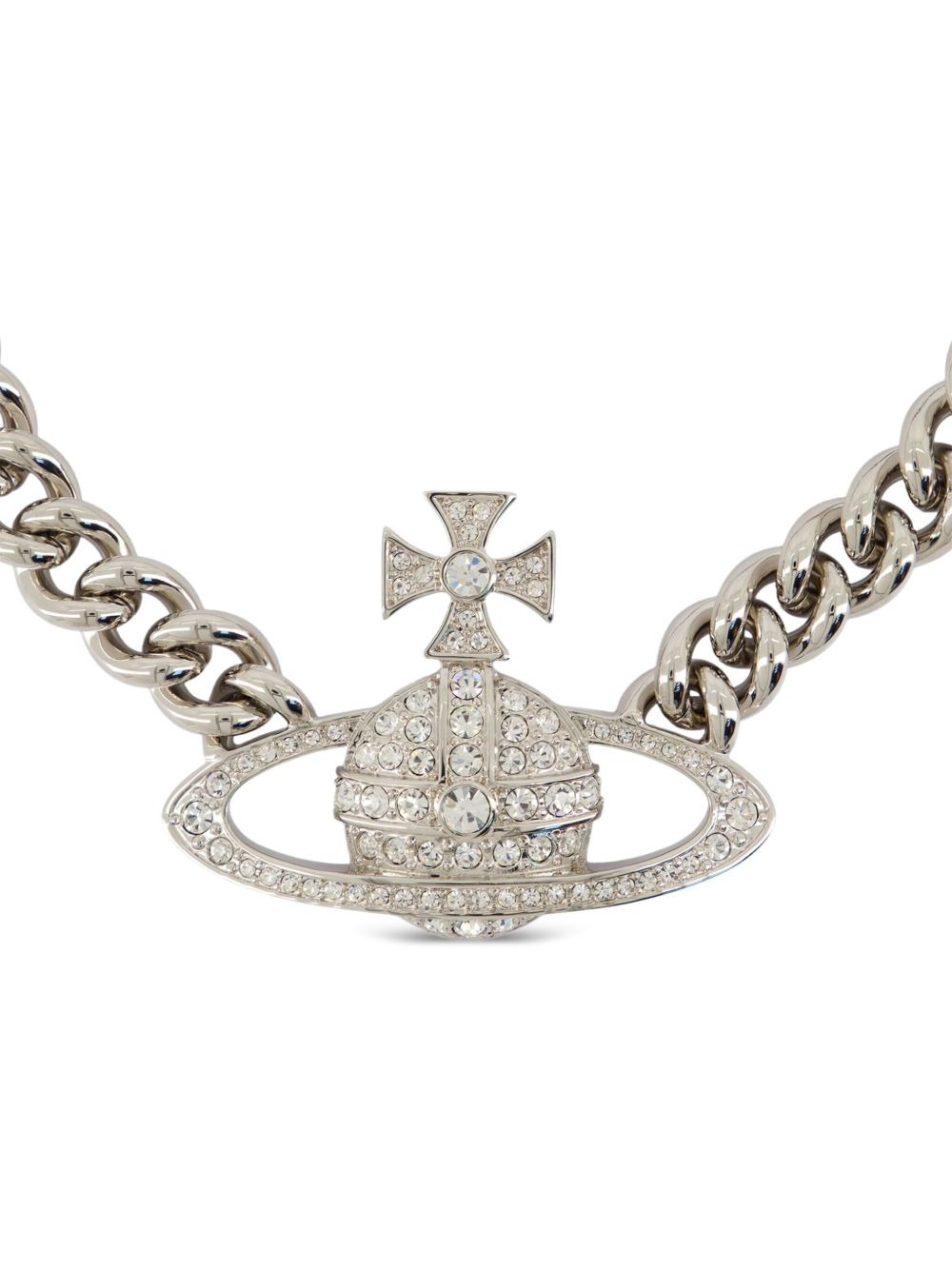 crystal-embellished Orb necklace - 2