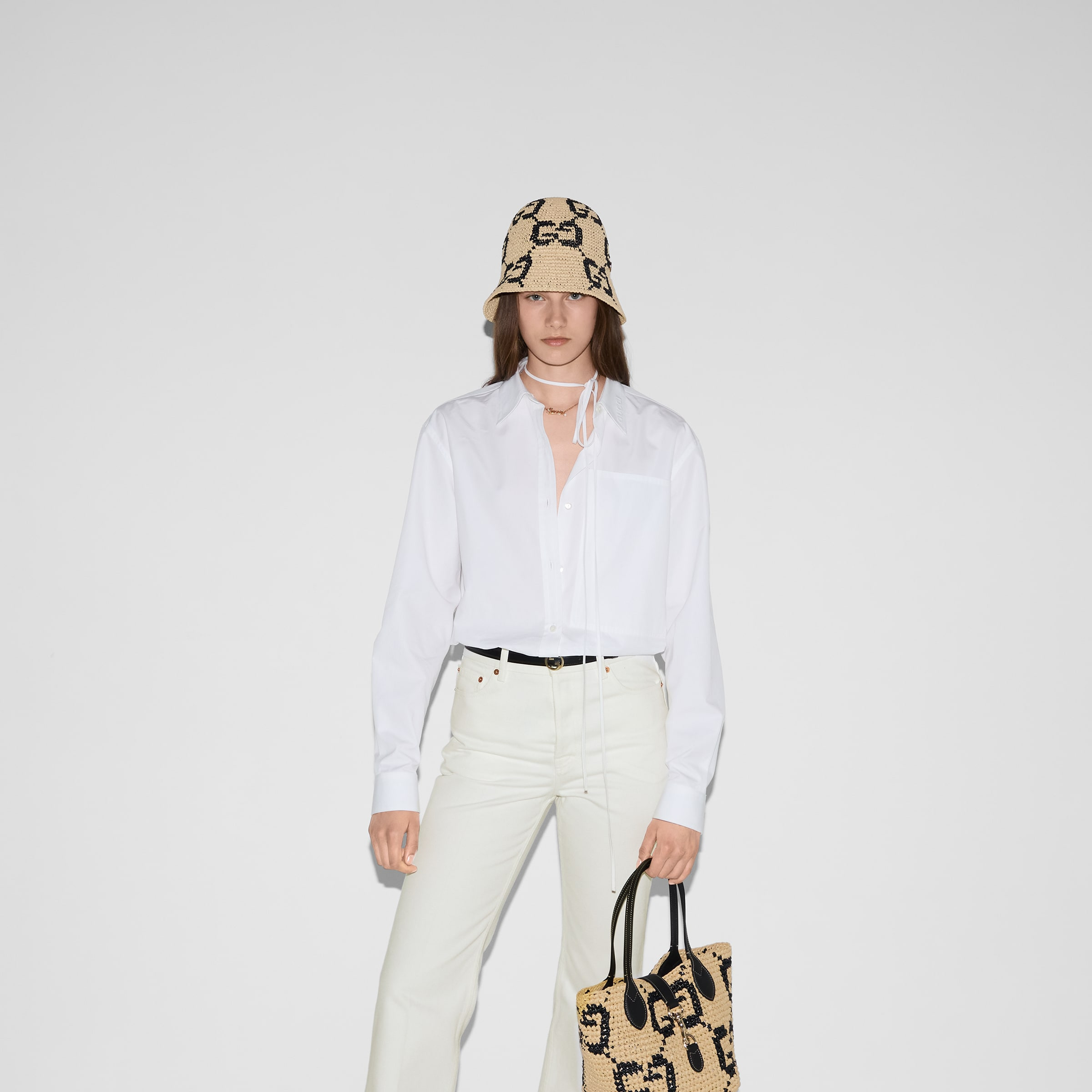 Embossed cotton poplin shirt - 6