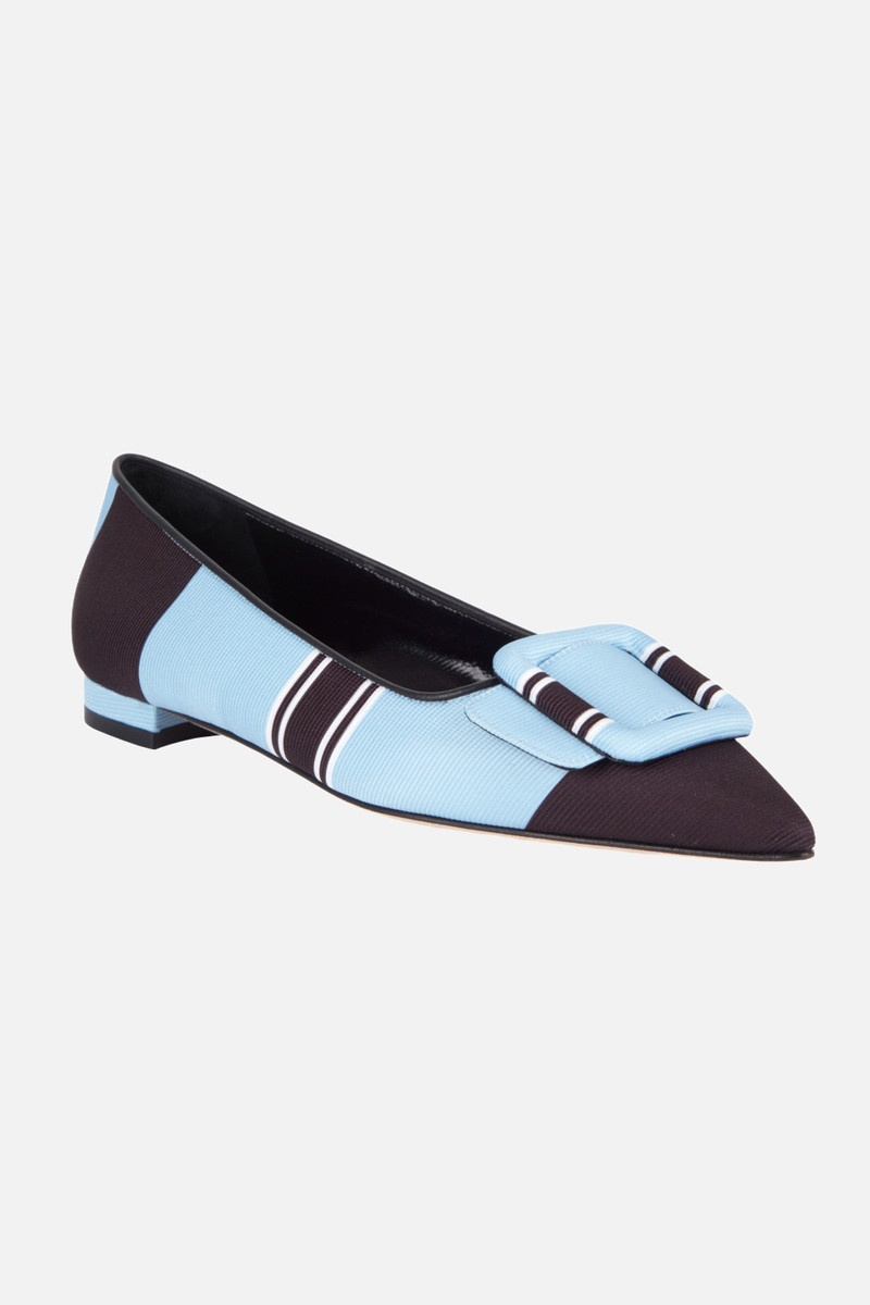 EMILIA WICKSTEAD Maysale Shoe in Blue & Black Taffeta Faille outlook