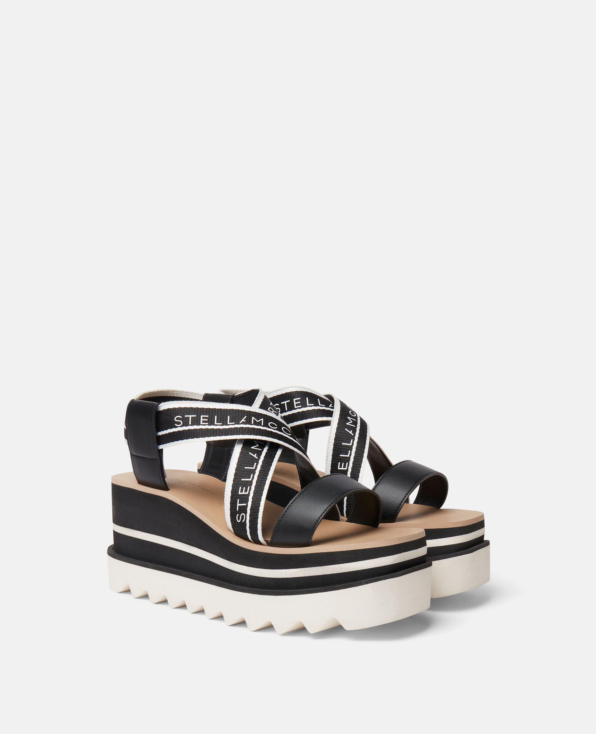 Sneak-Elyse Striped Platform Sandals - 3
