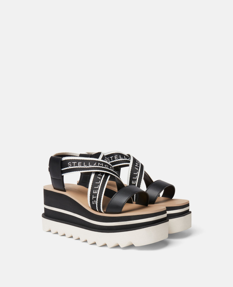 Stella McCartney Sneak-Elyse Striped Platform Sandals outlook