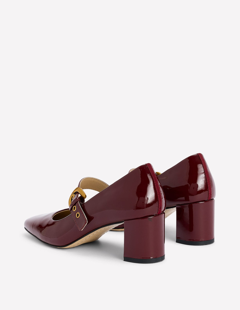 Heeled Buckle Mary Janes-Oxblood 4