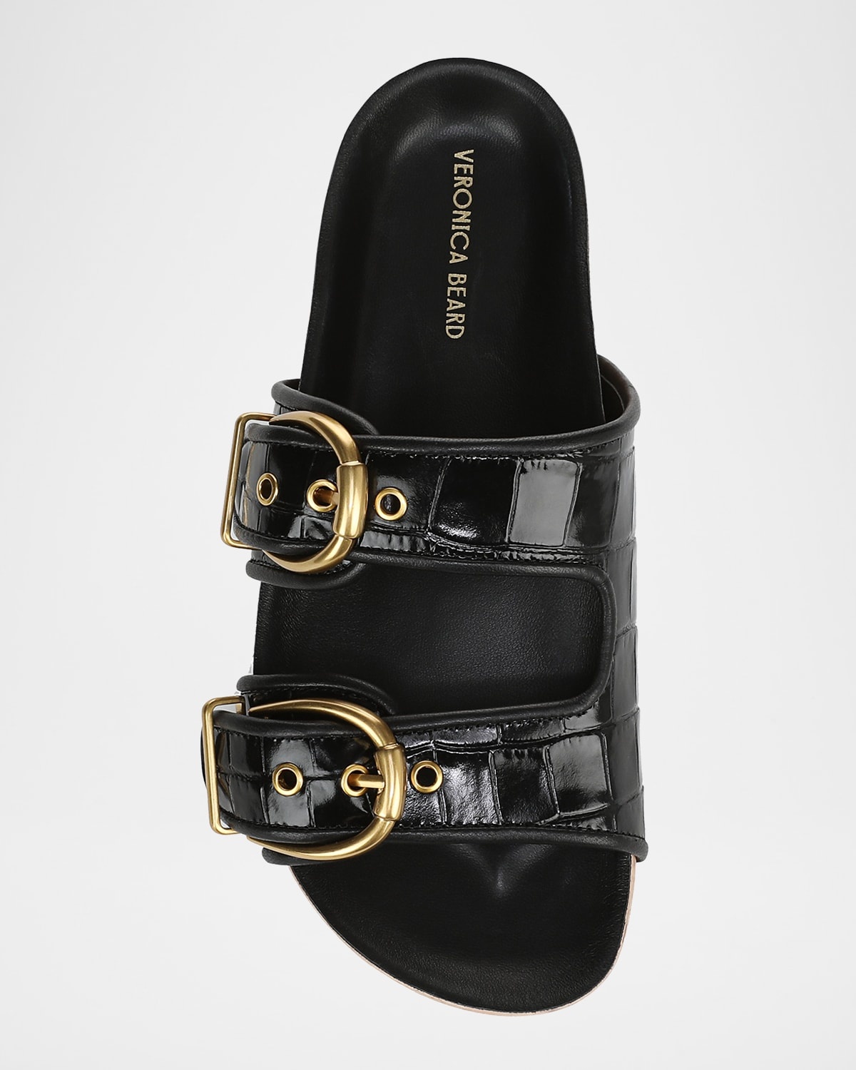 Prue Croc-Printed Leather Slide Sandals - 3