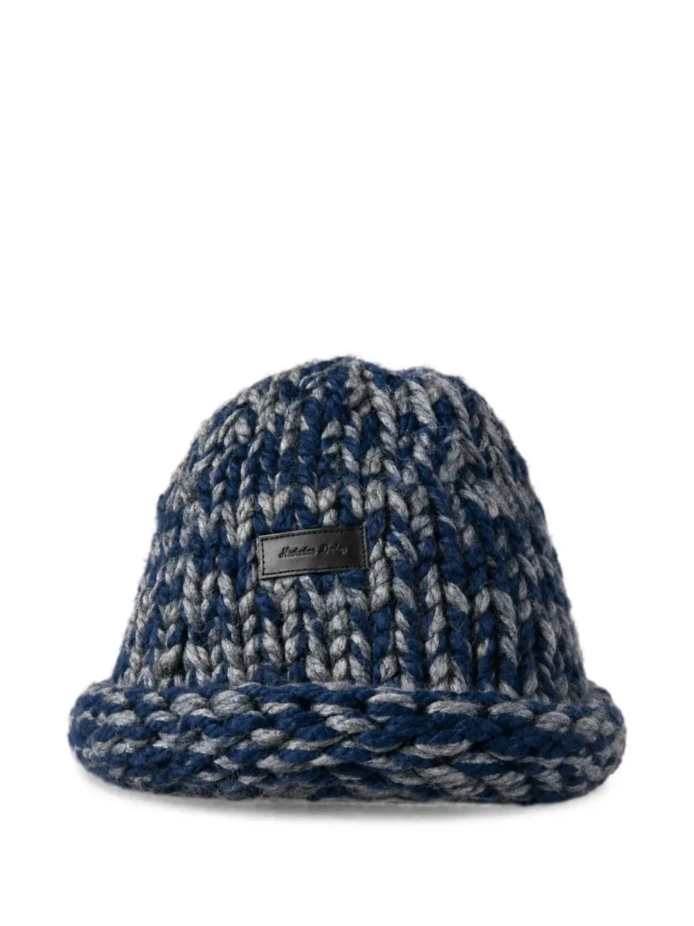 REBEL CHUNKY-KNIT LOGO-PATCH BEANIE HAT - 1