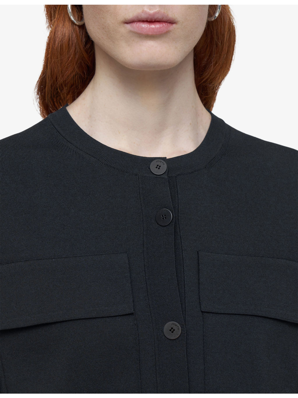 Flap-Pocket Boxy-Fit Stretch-Knit Cardigan Jacket - 5