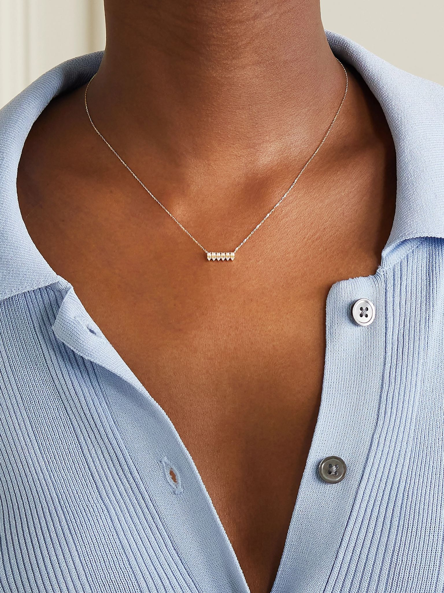The Little Things 14-karat gold, diamond and pearl necklace Gold - 5
