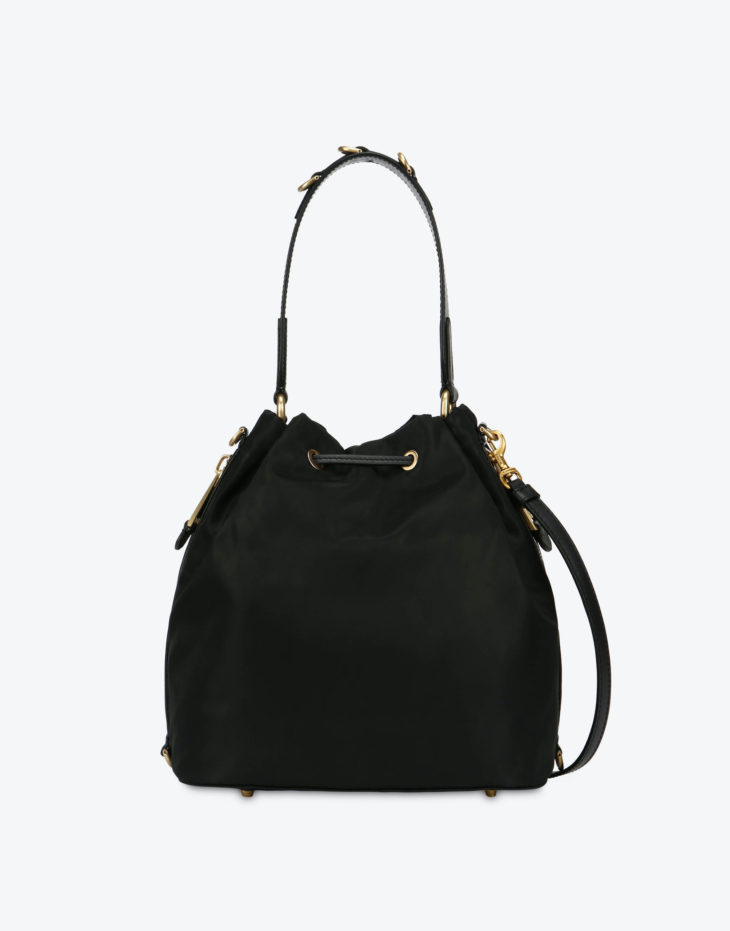 BUCKET BAG WITH BRUSHED GOLD LOGO - 4