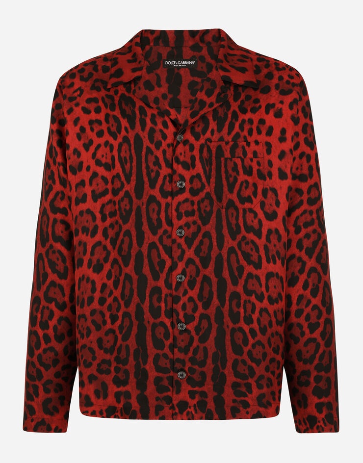 Silk shirt with leopard print - 3