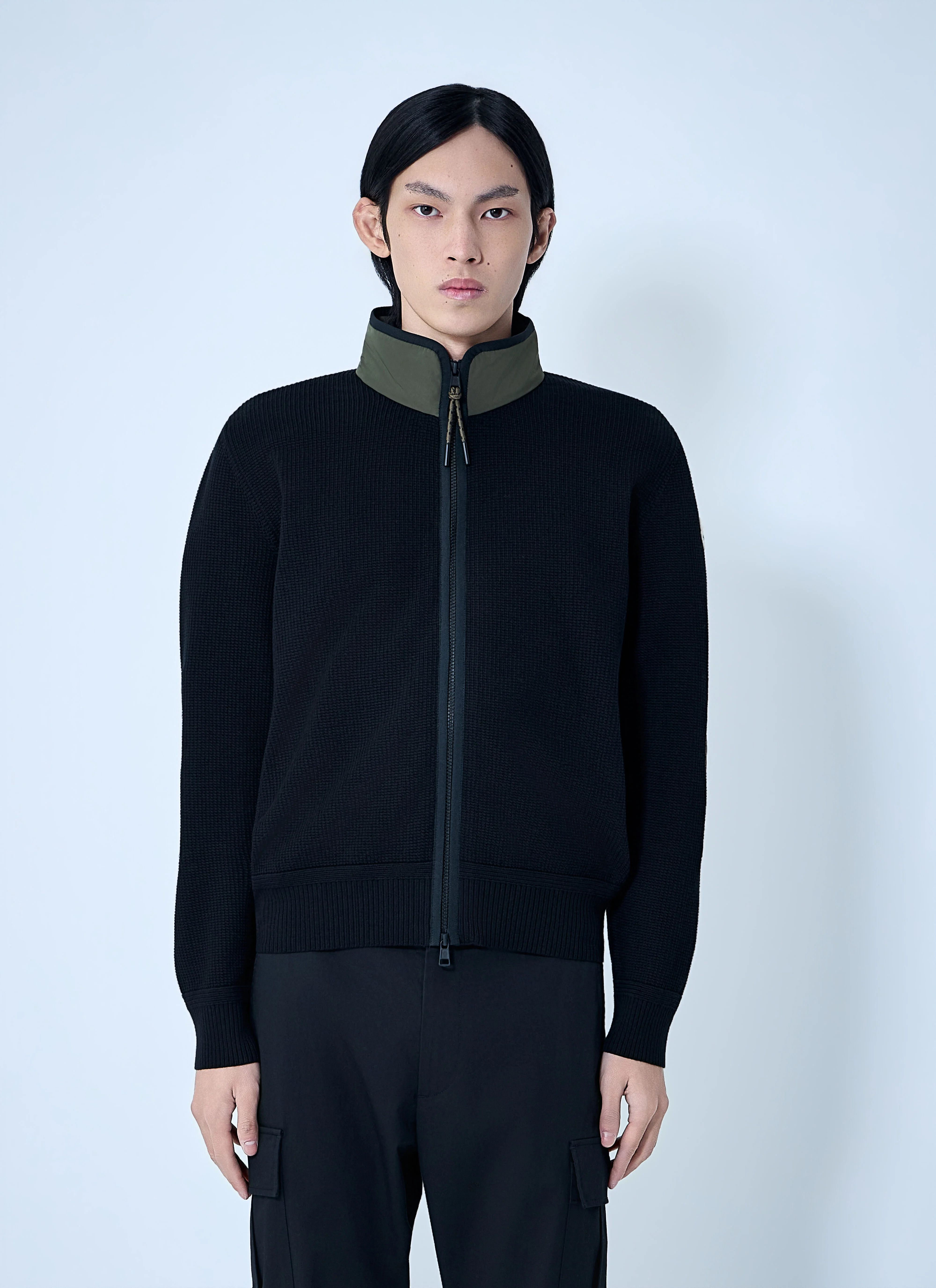 High-Neck Zip-Up Cardigan - 1