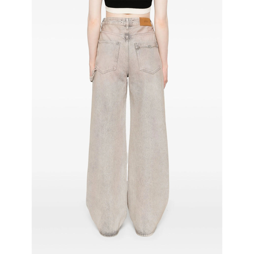 Amiri Neutrals Denim - Wide-Leg Jeans Women - 2