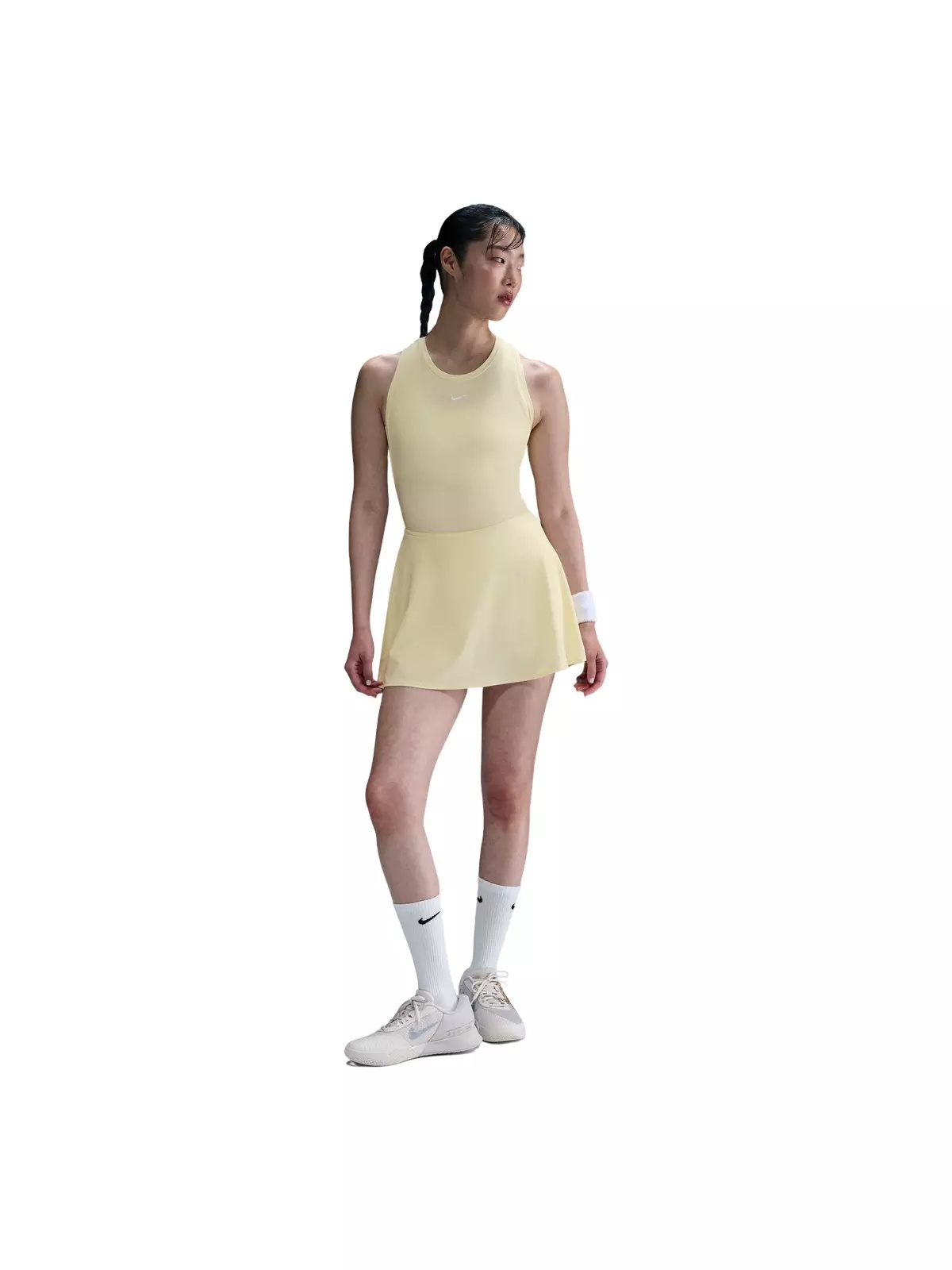 Women's Dri-FIT Victory Mid-Rise Short Flouncy Tennis Skirt -Yellow - 3