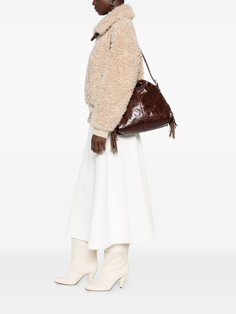 maje leather fringe tote bag outlook