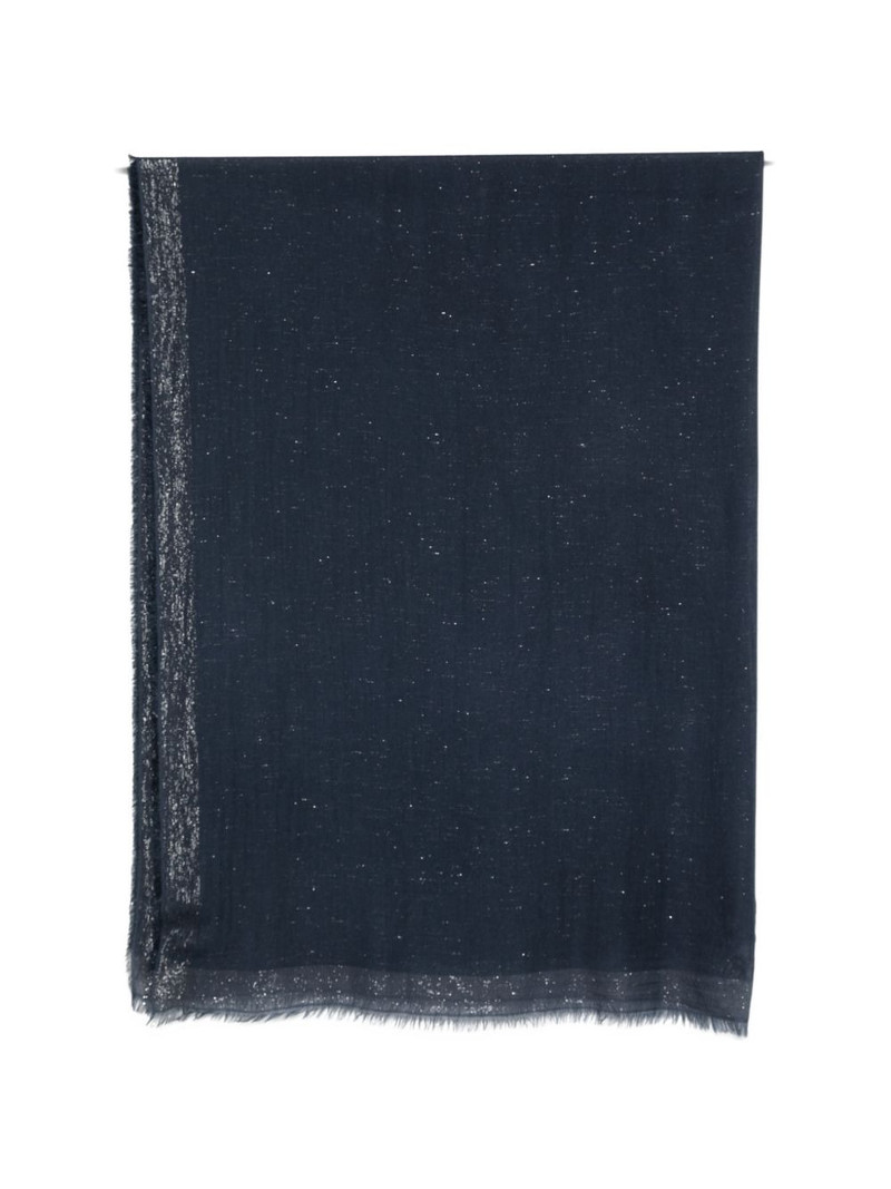glitter-effect frayed scarf 1