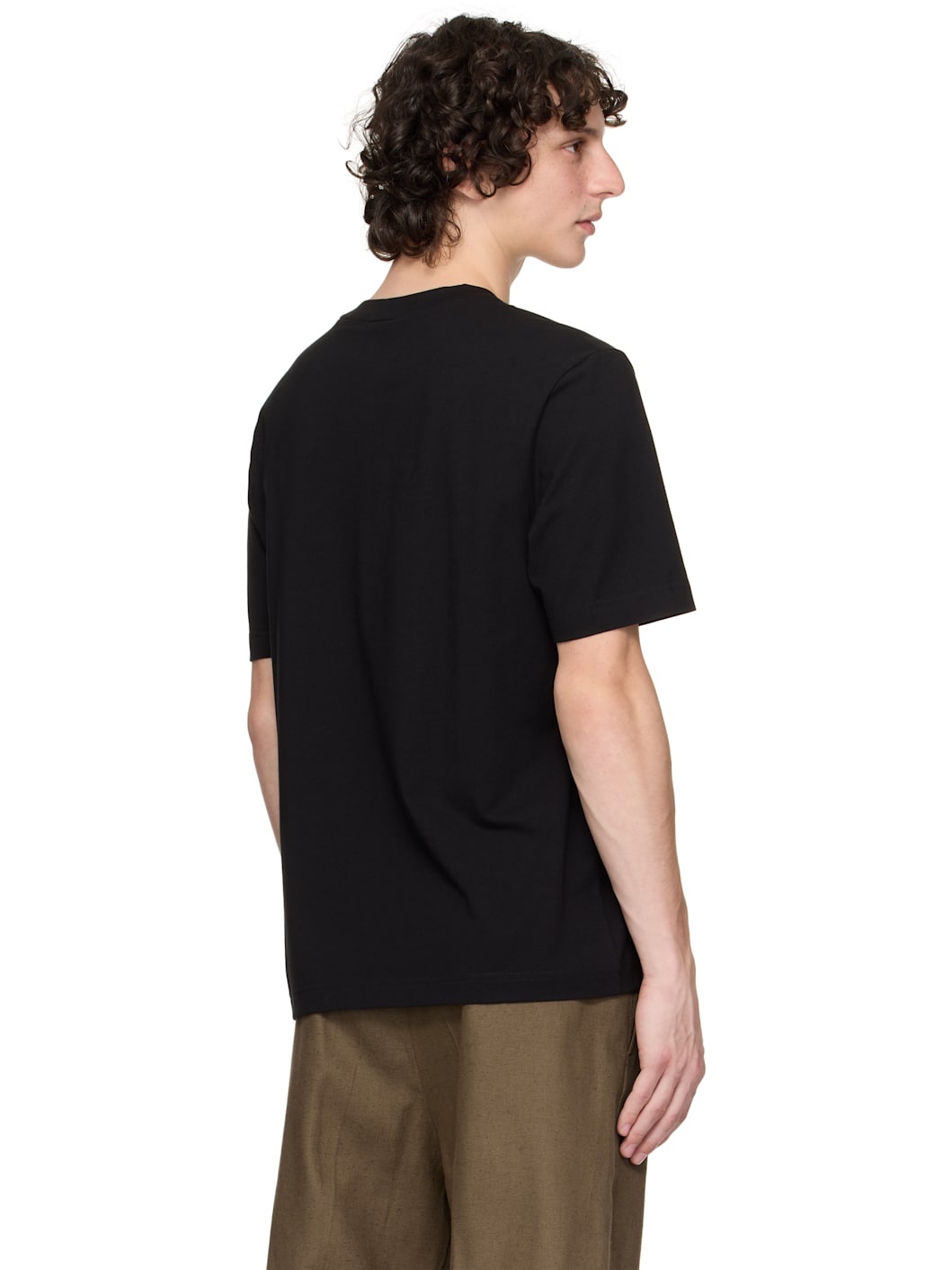 Black Relaxed-Fit Logo Print T-shirt - 3