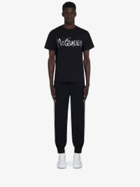 ★alexander mcqueen★ Graffiti McQueen T-Shirt Black Khaki 6 Alexander McQueen Men's McQueen Graffiti T-shirt in Black