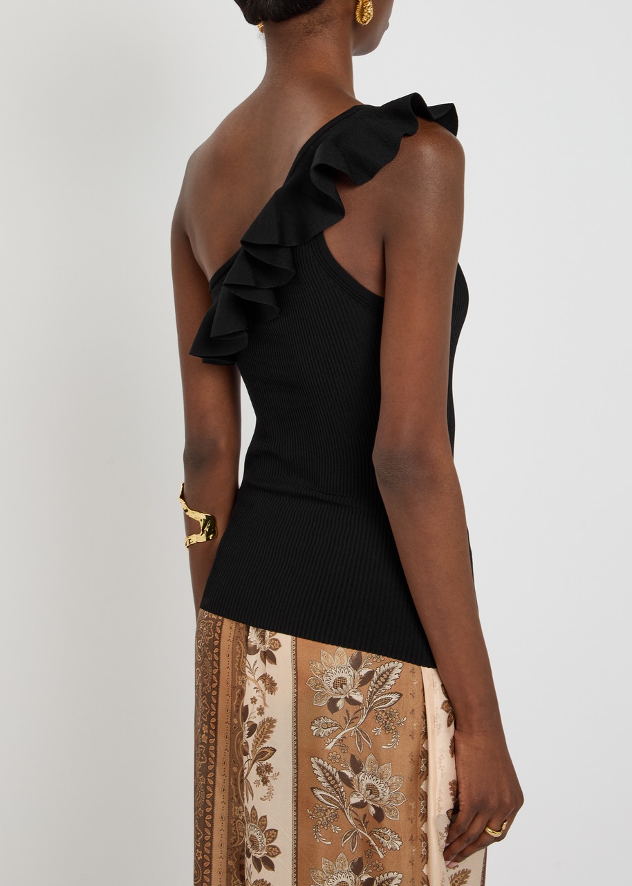 Zimmermann Rhiannon Frill Asymmetric Stretch-jersey Tank - 3