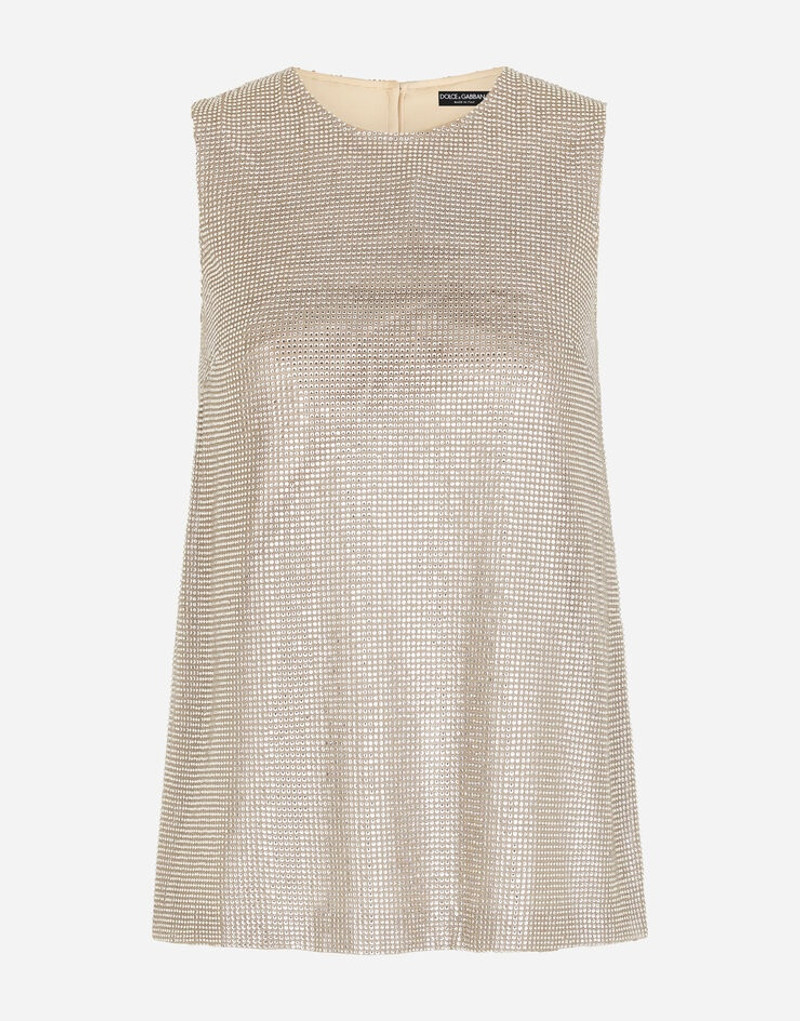 Tank top with fusible rhinestones 1