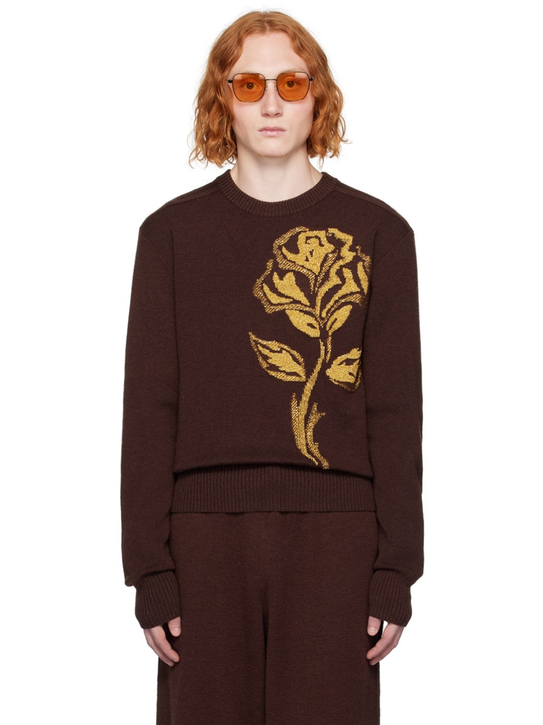 Brown Rose Sweater - 1