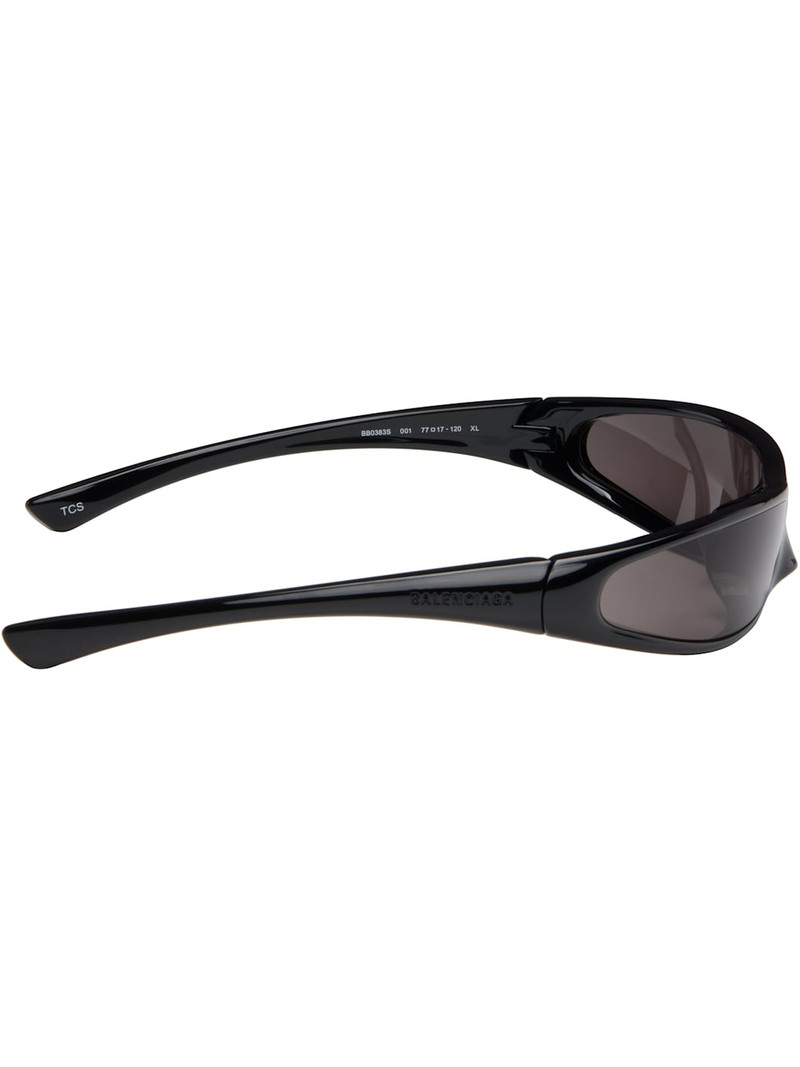 BALENCIAGA SSENSE Exclusive Black Avant Premier Thin Sunglasses outlook
