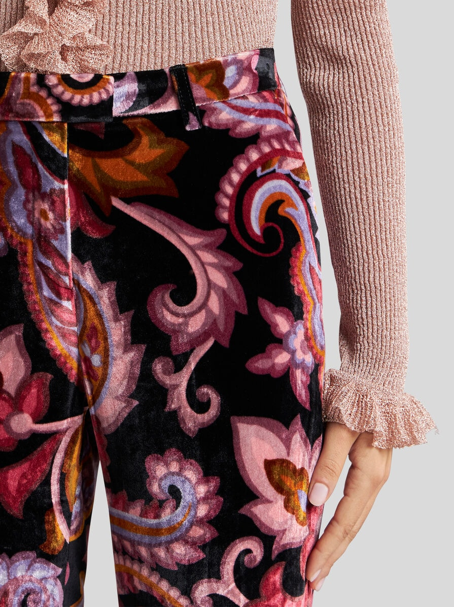 PAISLEY VELVET TROUSERS - 3