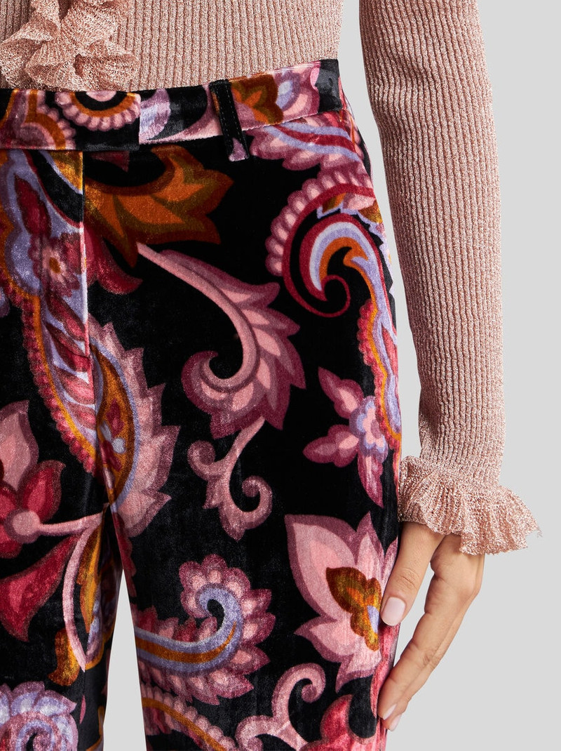 Etro PAISLEY VELVET TROUSERS outlook