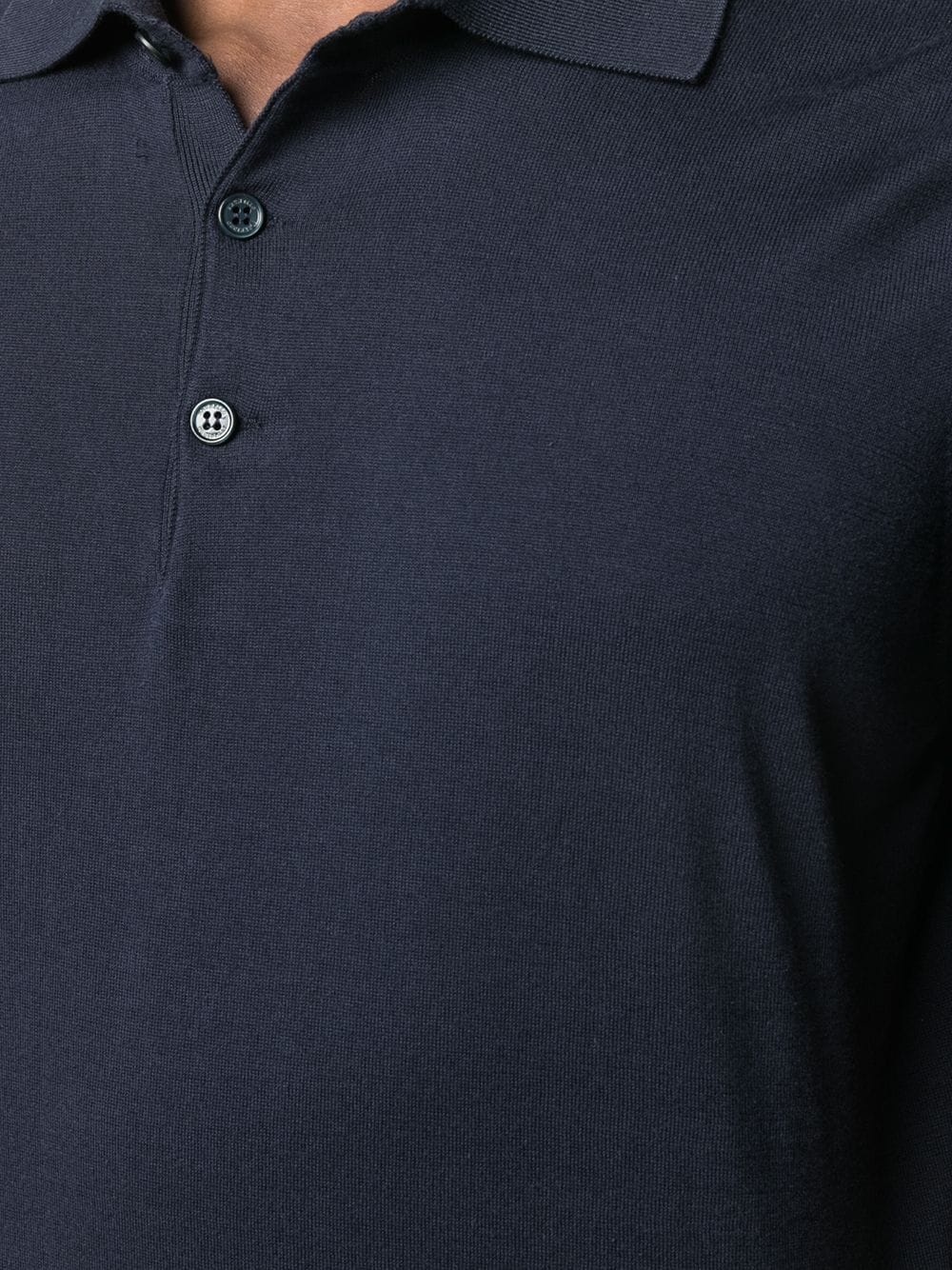 fine knit short-sleeved polo shirt - 5