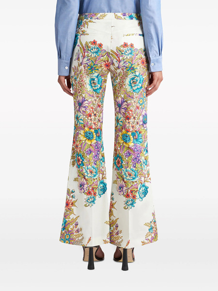 Flared floral trousers - 4