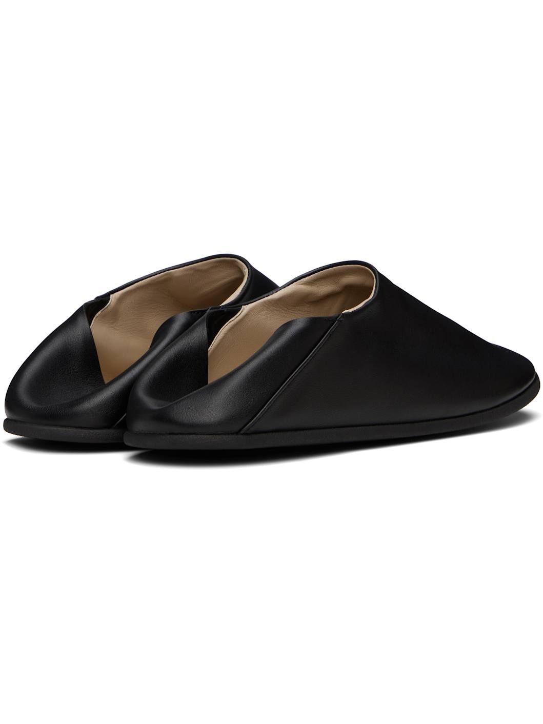 Black Big Bootie Mule Loafers - 5