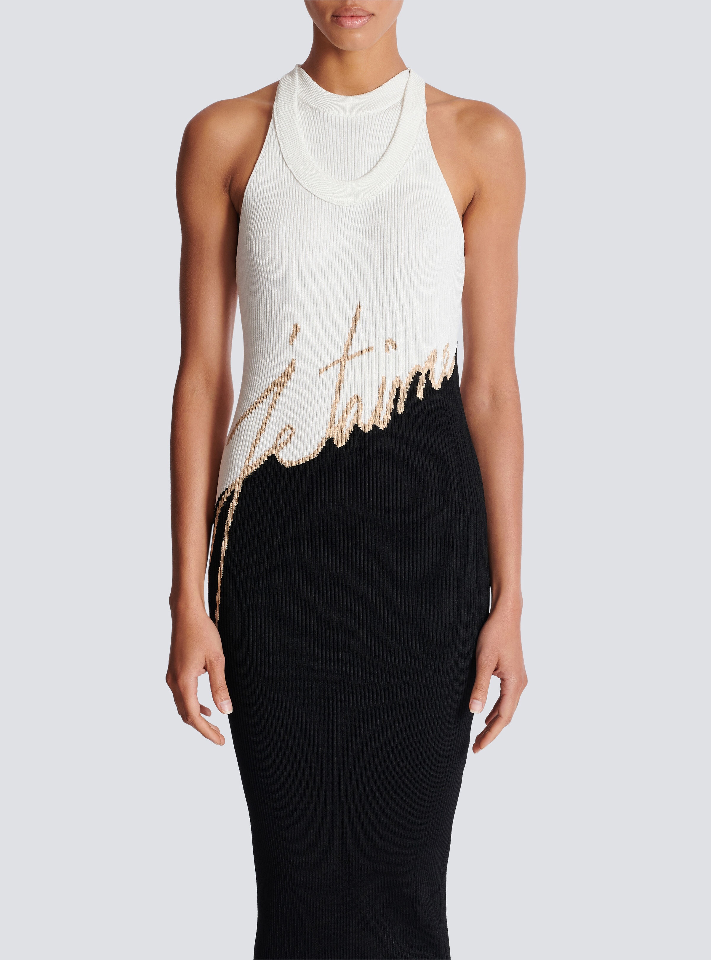 Long "Love Letter" jacquard knit dress - 5