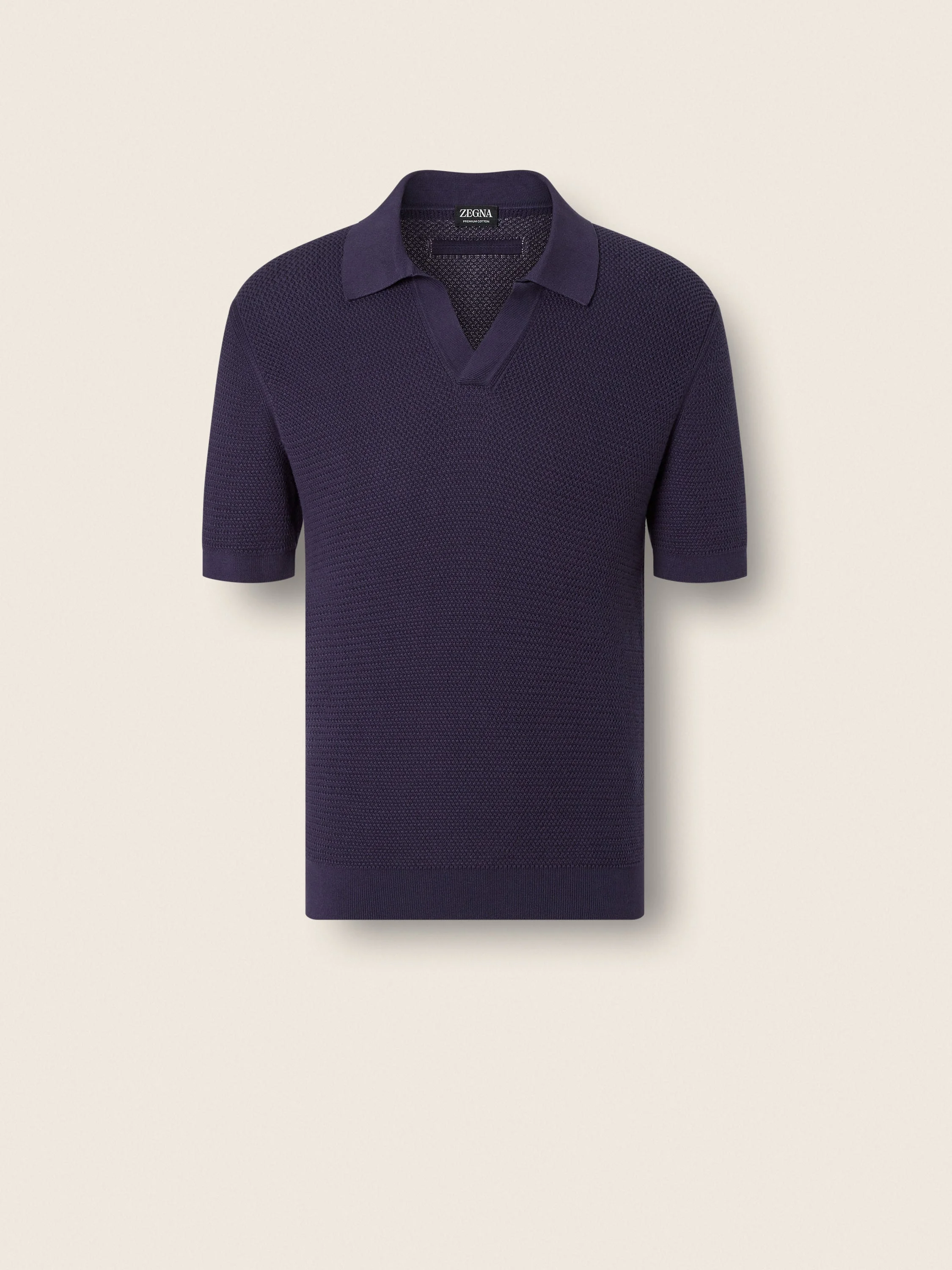 DARK INDIGO BLUE PREMIUM COTTON POLO SHIRT - 1