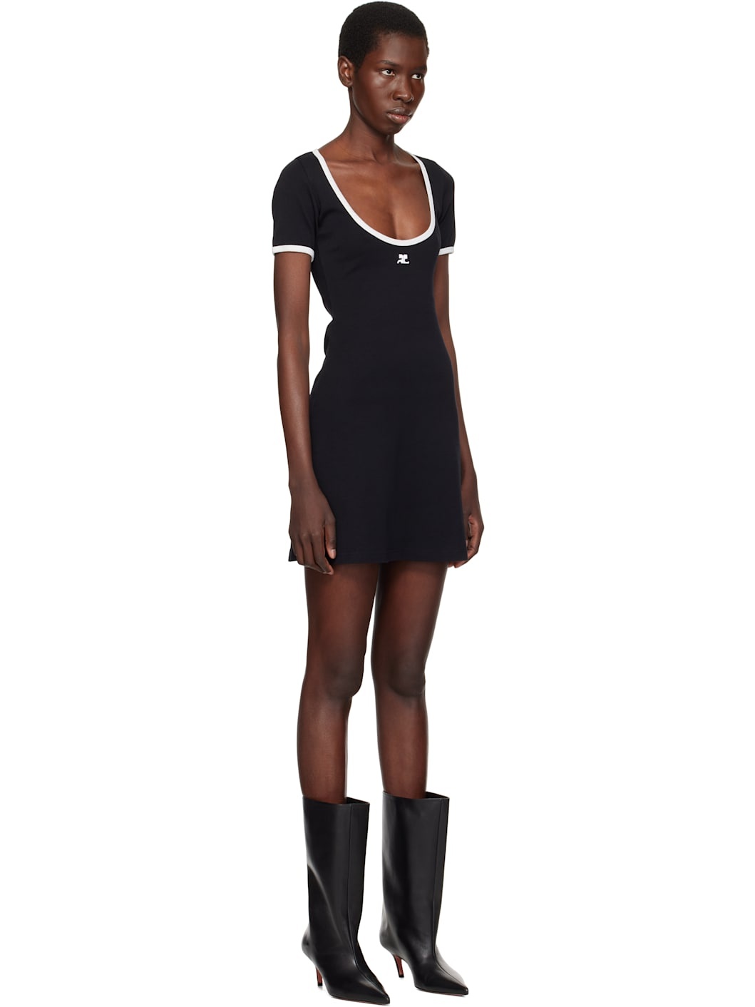 Black Holistic Contrast Minidress - 2