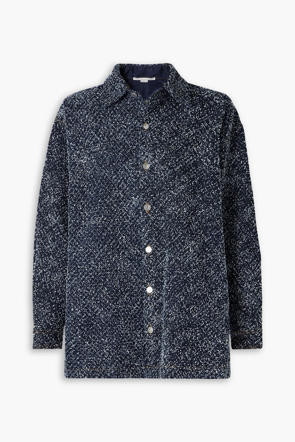 Oversized bouclé-denim shirt - 1