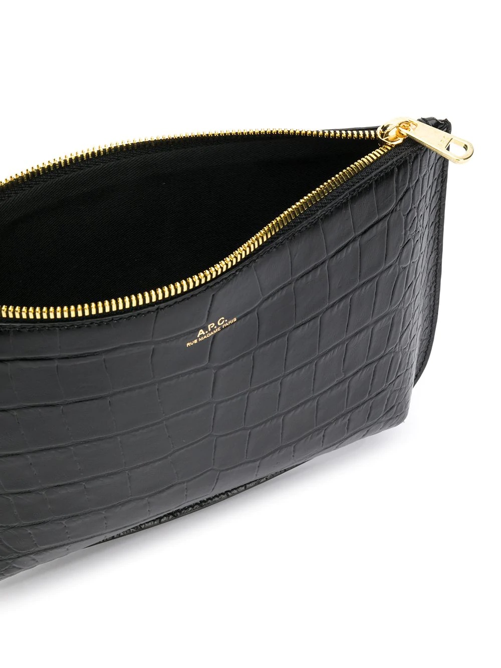 crocodile embossed clutch - 5