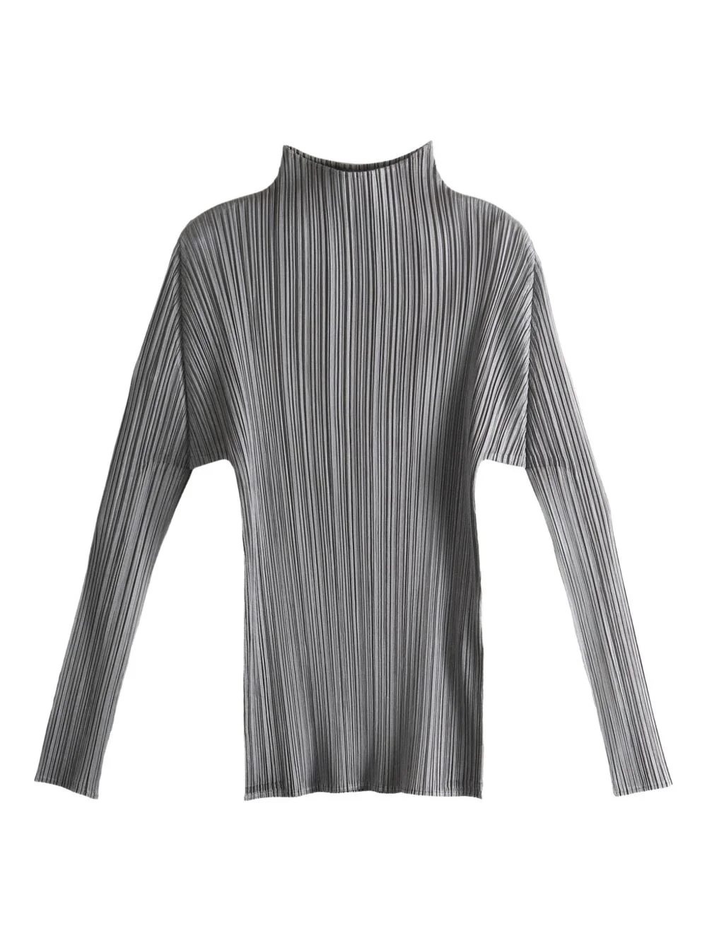 pleated funnel-neck Top - 1