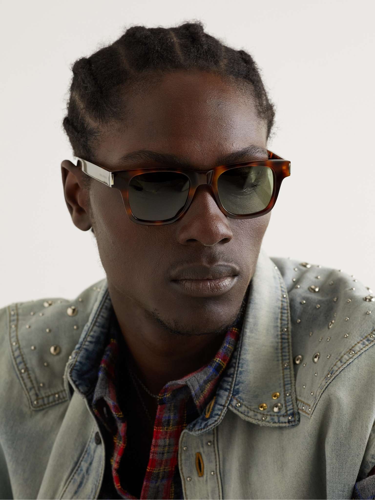 New Wave Havana Square-Frame Tortoiseshell Acetate Sunglasses - 3