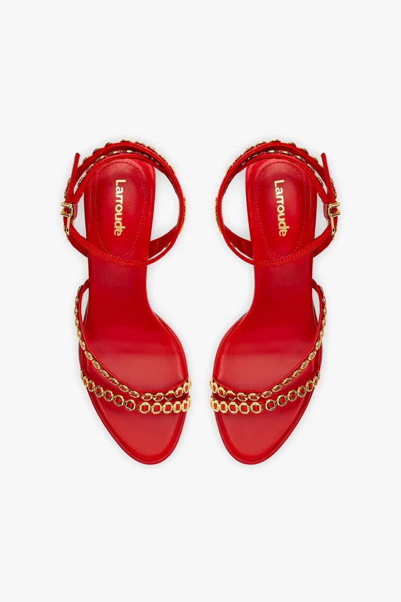 Milanina Mini Sandal In Scarlet Leather 3