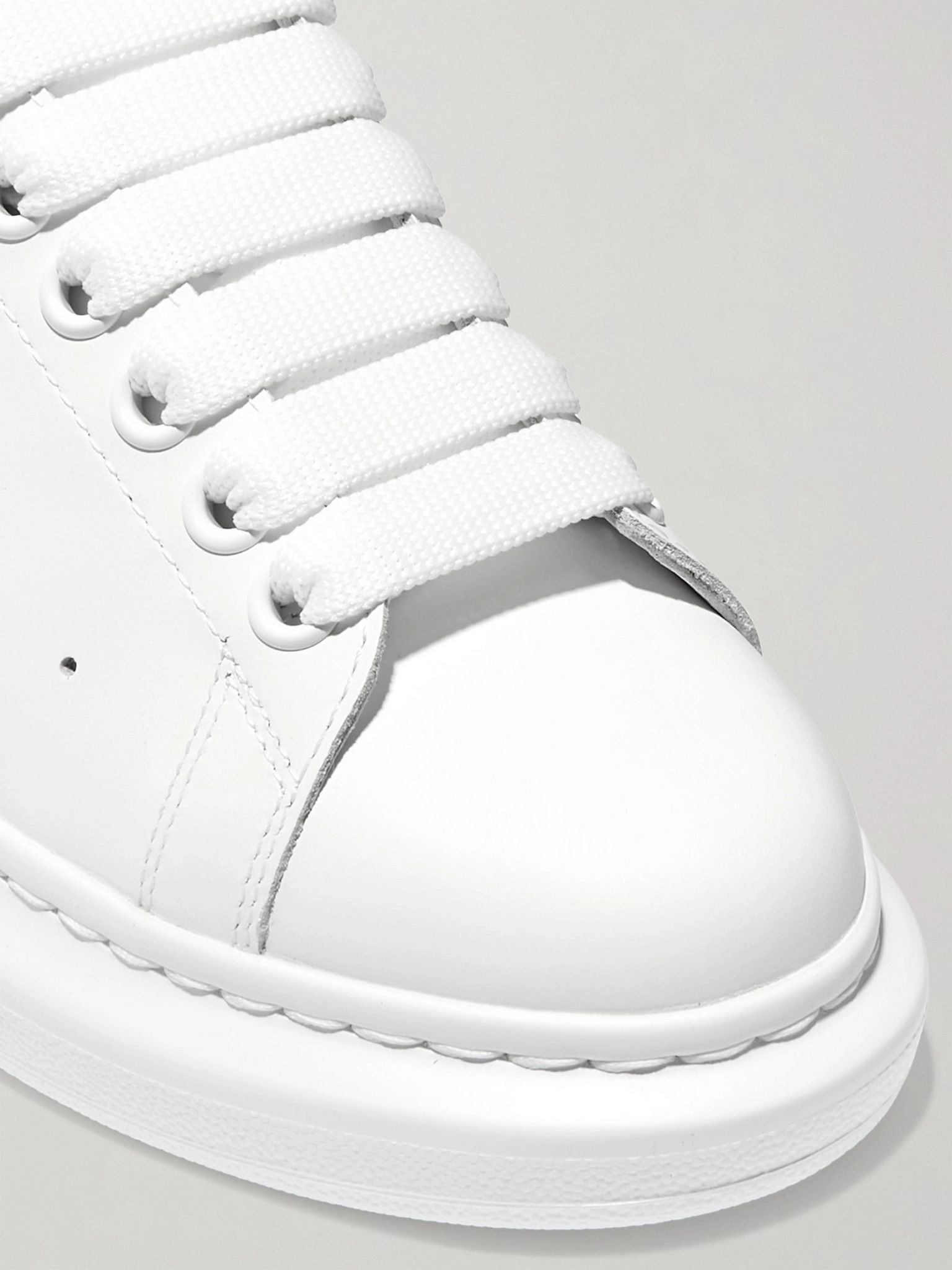 Leather exaggerated-sole sneakers White - 4