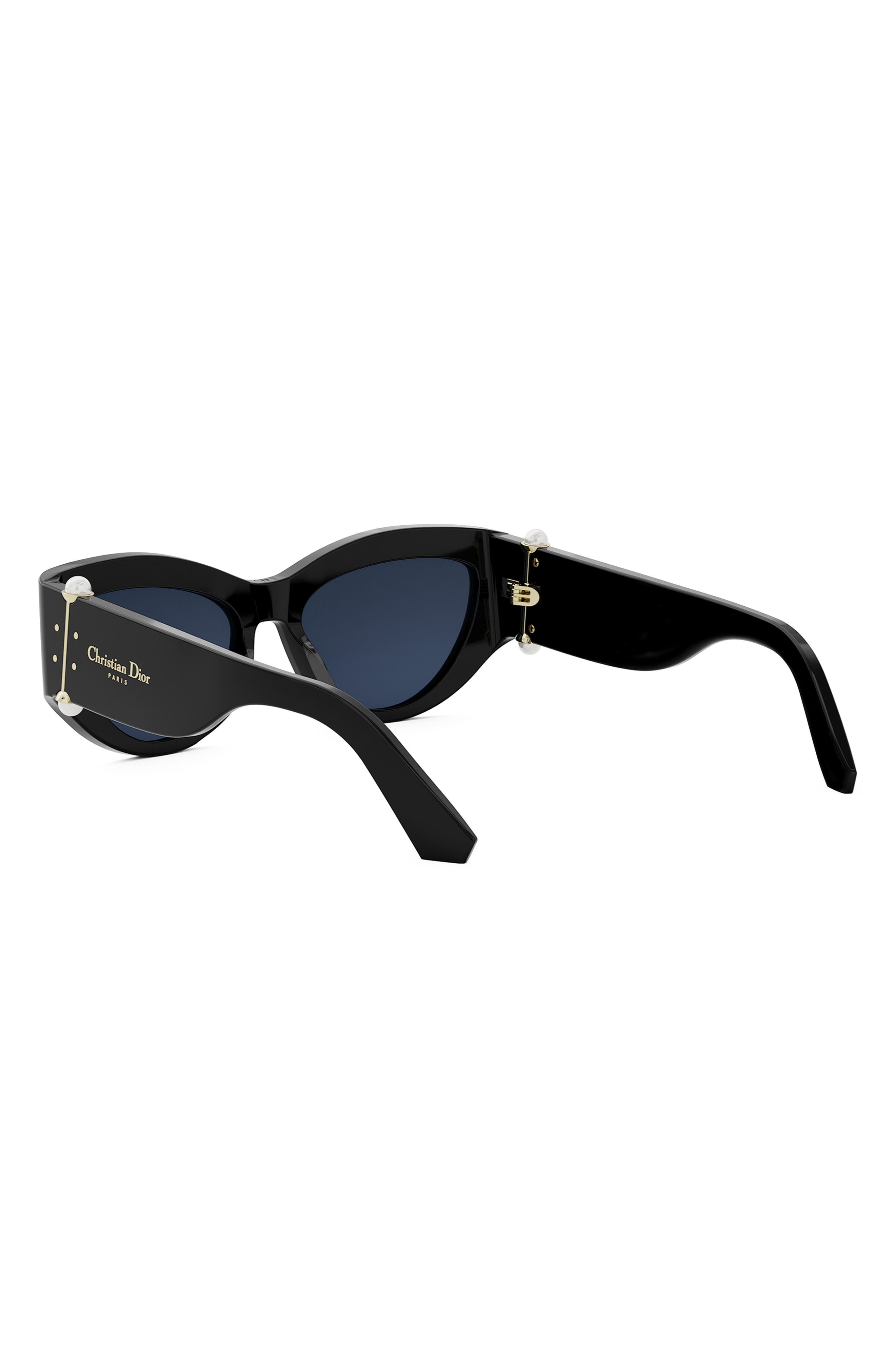 'DiorTribales B1I 55mm Cat Eye Sunglasses in Shiny Black /Blue at Nordstrom - 4