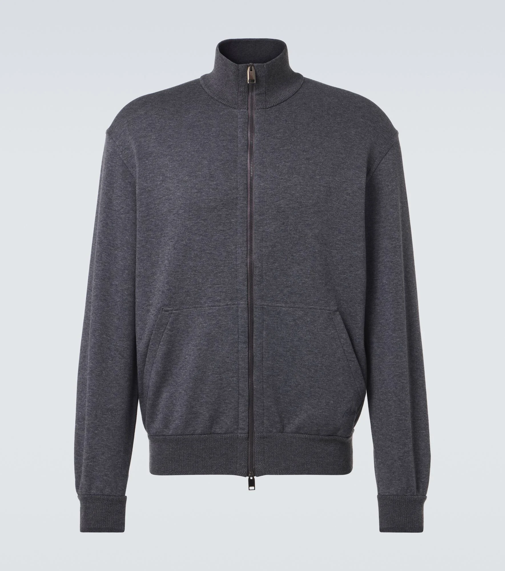 Cotton-blend zip-up sweatshirt - 1