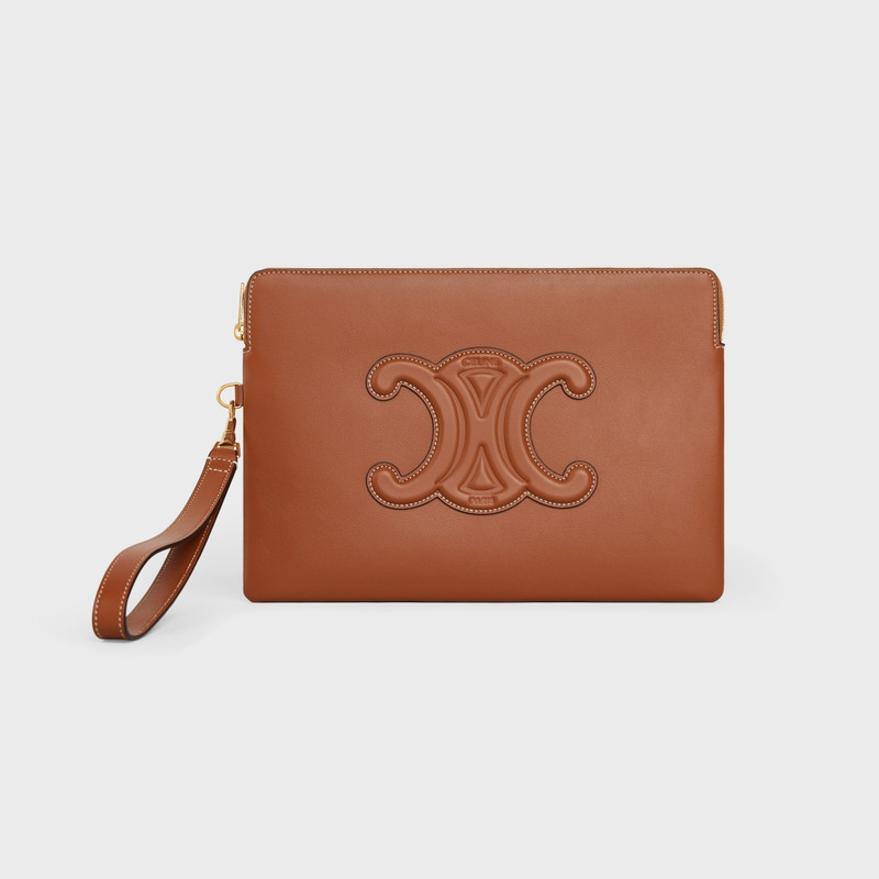 SMALL POUCH WITH STRAP CUIR TRIOMPHE in smooth calfskin 1