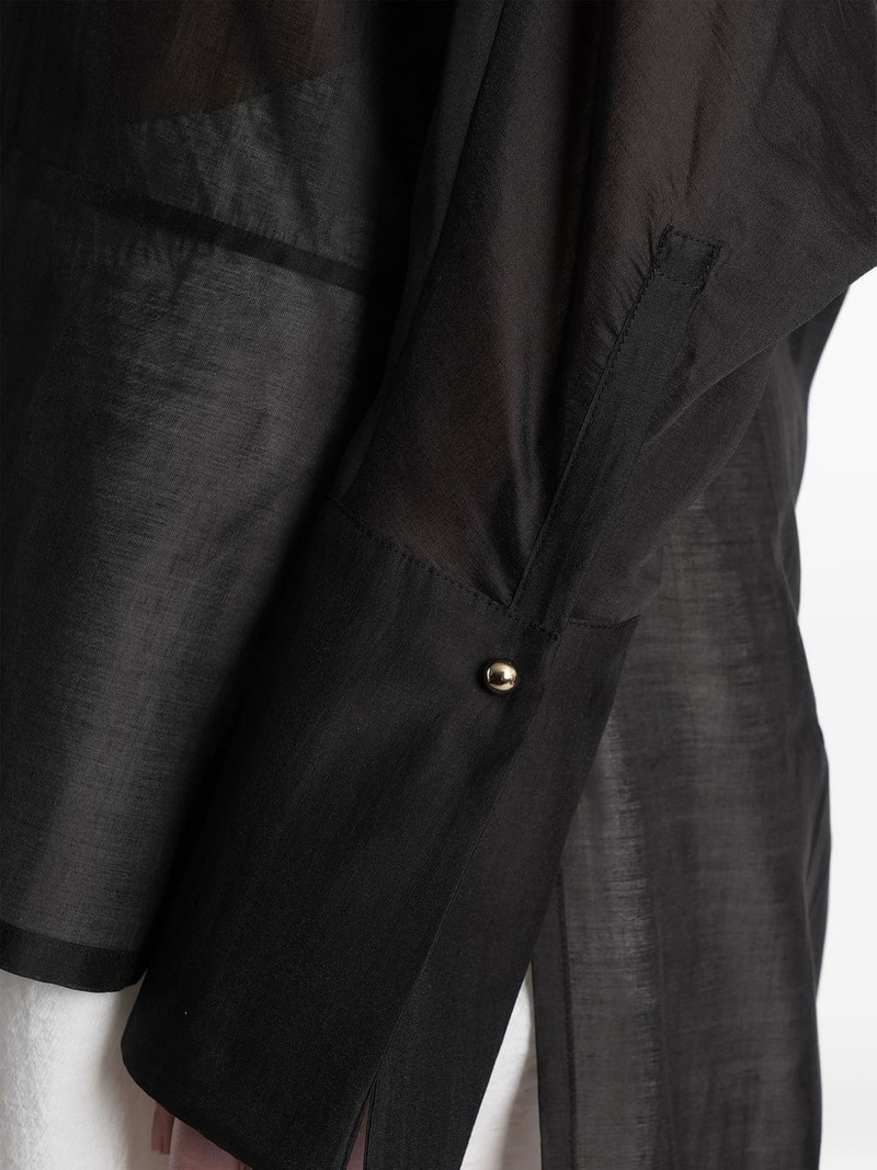 Marine asymmetric semi-sheer shirt 5