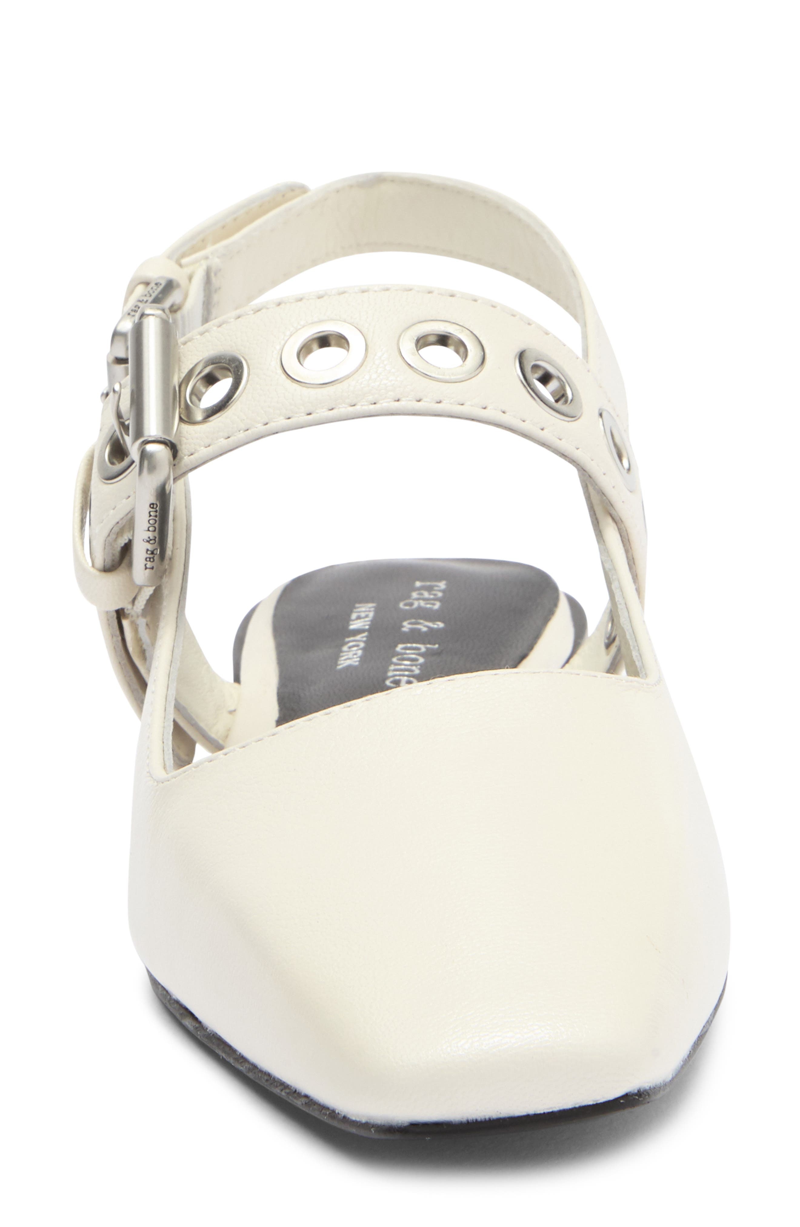 rag & bone Moto Astra Mary Jane Slingback Flat in Antique White at Nordstrom - 4