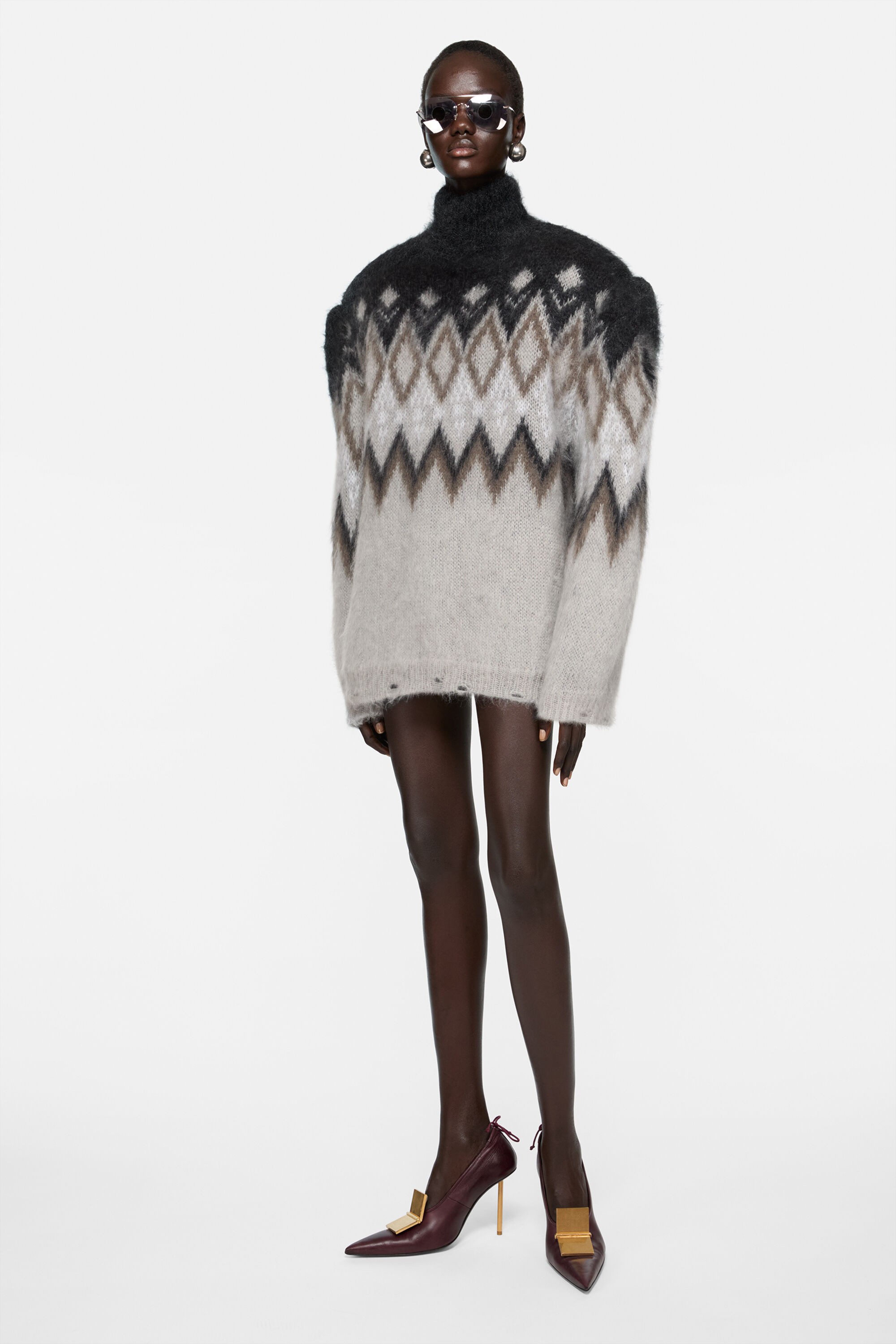 Padded wool knit - Multi grey - 2