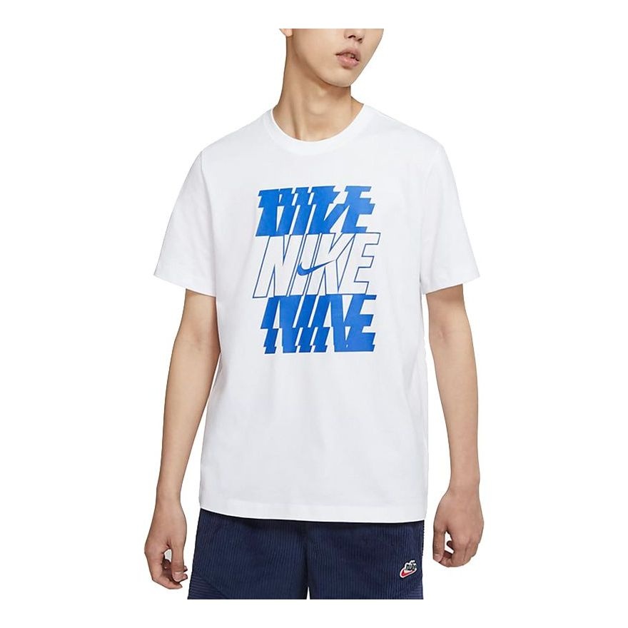 Nike Sportswear Alphabet Printing Casual Sports Short Sleeve White DB6476-100 - 1