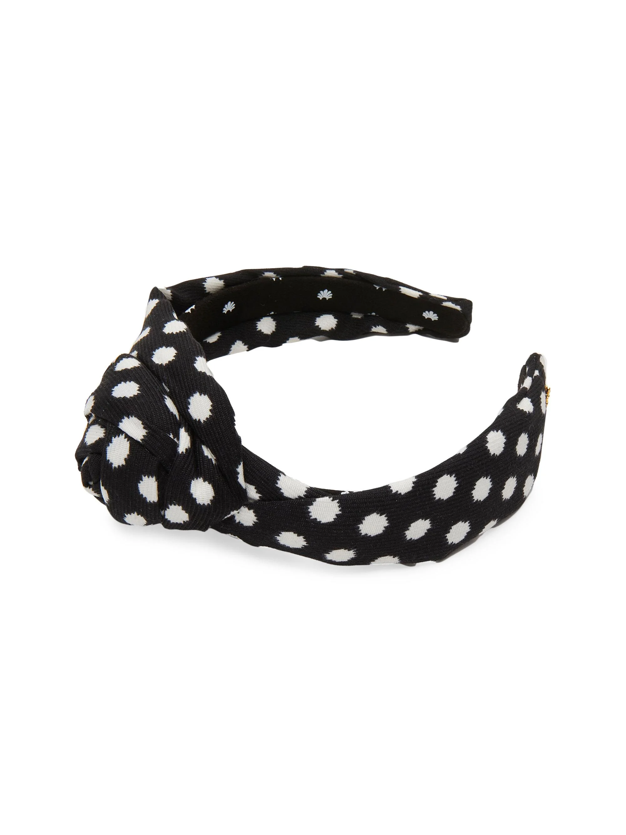 Women's Rosette Polka Dot Headband - Jet - 1