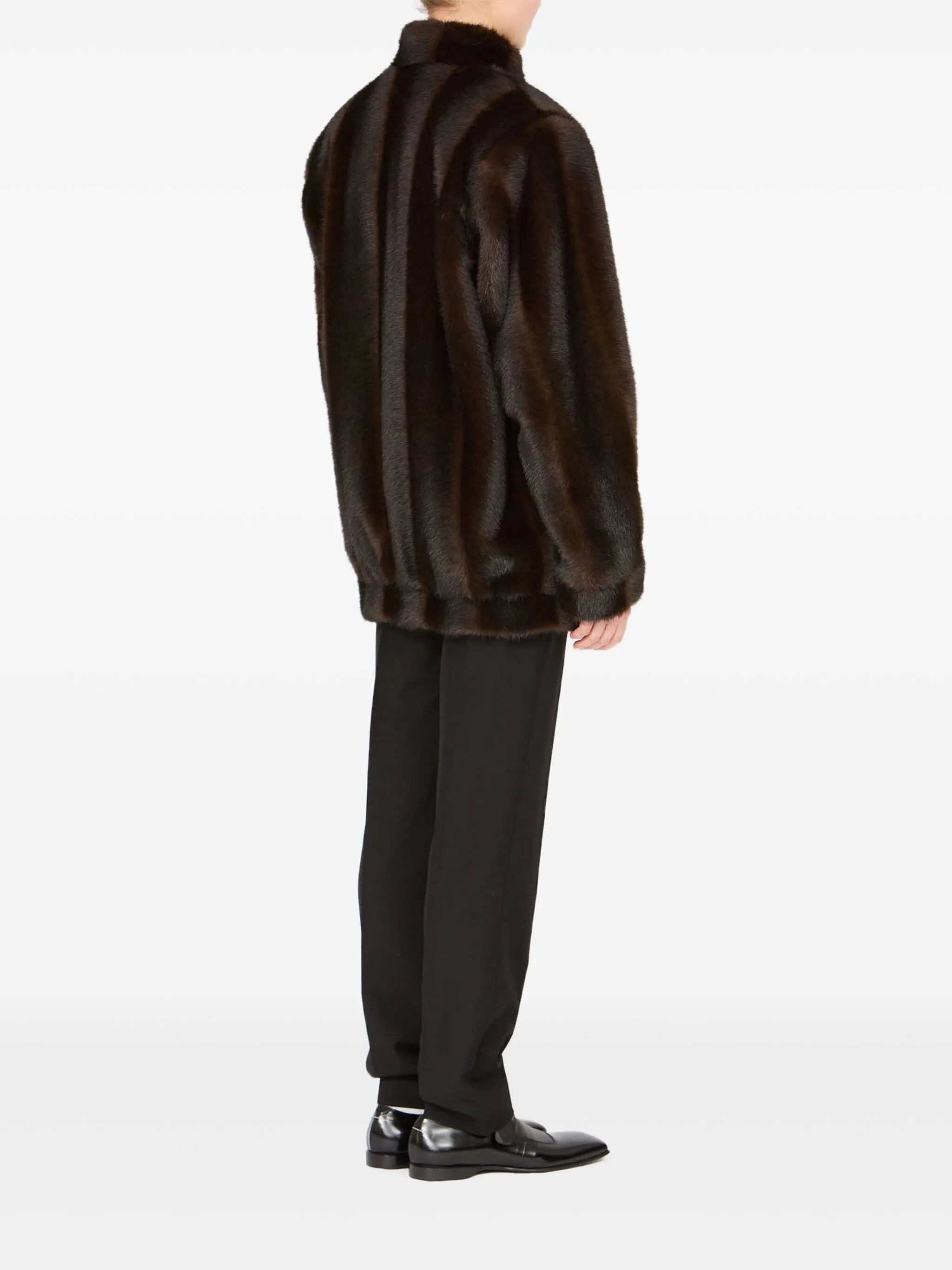 Mm6 Maison Margiela Faux-fur High-collar Jacket - 4