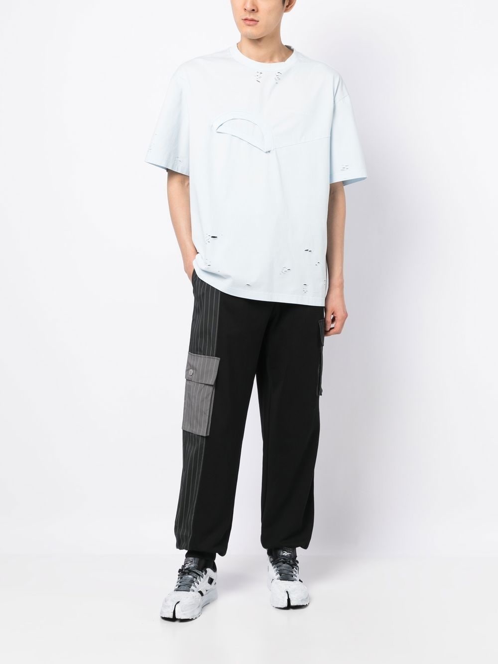 double-layer distressed effect T-shirt - 2
